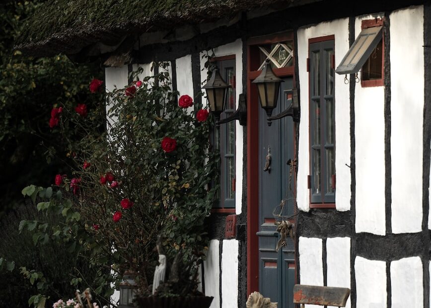 a house with a small garden